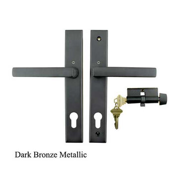 Dallas Contemporary Lever Handle, Keyed Active with Thumbturn, Dark Bronze Metallic - 3870386